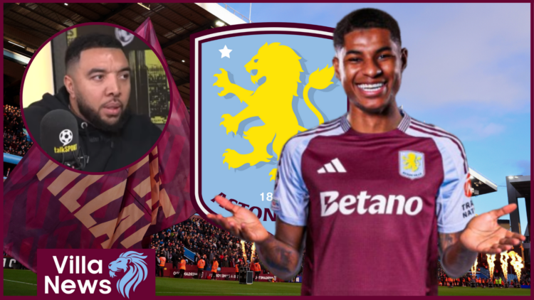 Marcus Rashford, Troy Deeney, Aston Villa badge