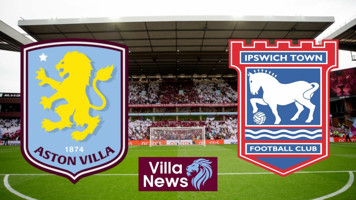Aston Villa badge, Ipswich Town badge, Villa Park