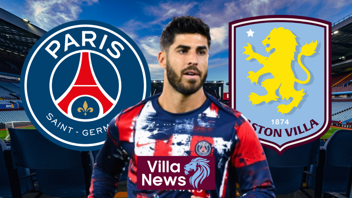 Marco Asensio PSG Aston Villa badges
