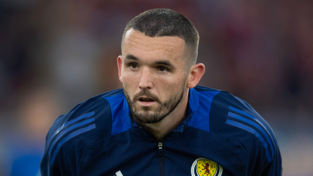 Aston Villa's John McGinn playing for Scotland