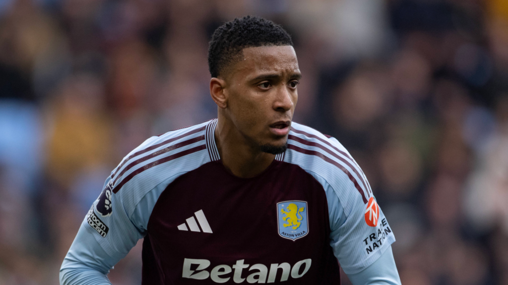 Ezri Konsa in action for Aston Villa.