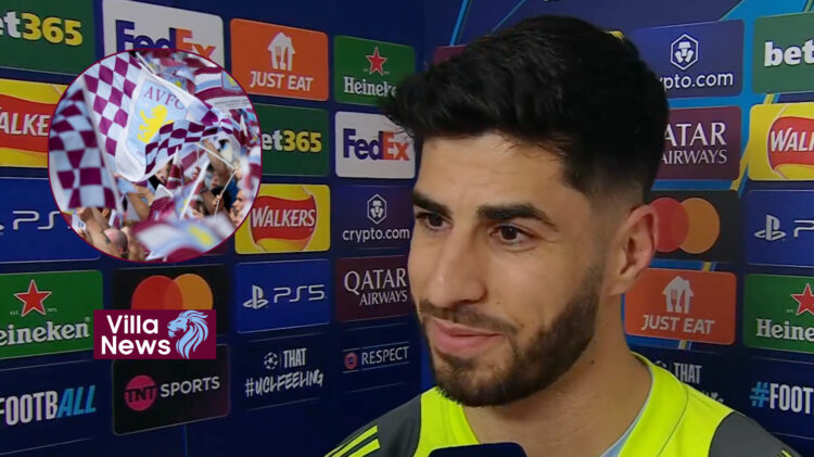 Marco Asensio and Aston Villa fans.