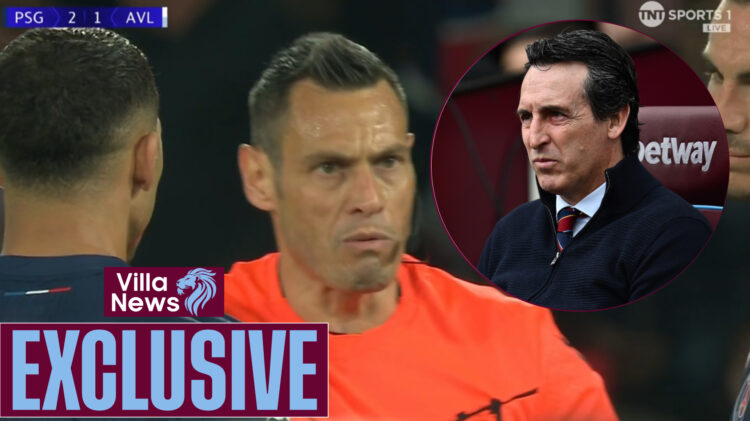 PSG players were furious with an incident v Aston Villa.