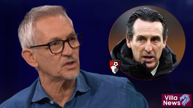 Aston Villa Bournemouth Gary Lineker Unai Emery
