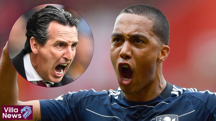 Aston Villa midfielder Youri Tielemans and Unai Emery