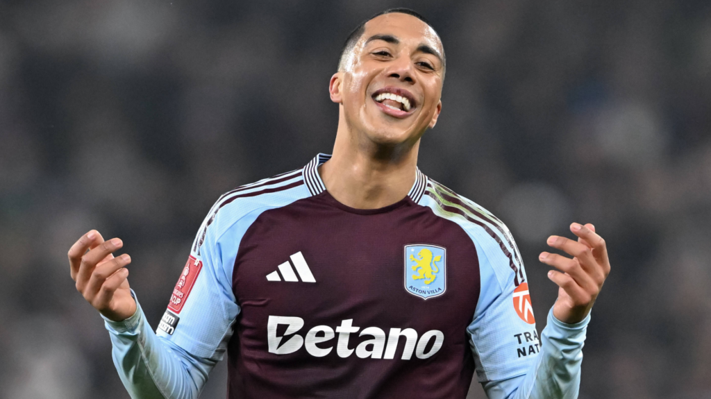 Aston Villa midfielder Youri Tielemans in action.