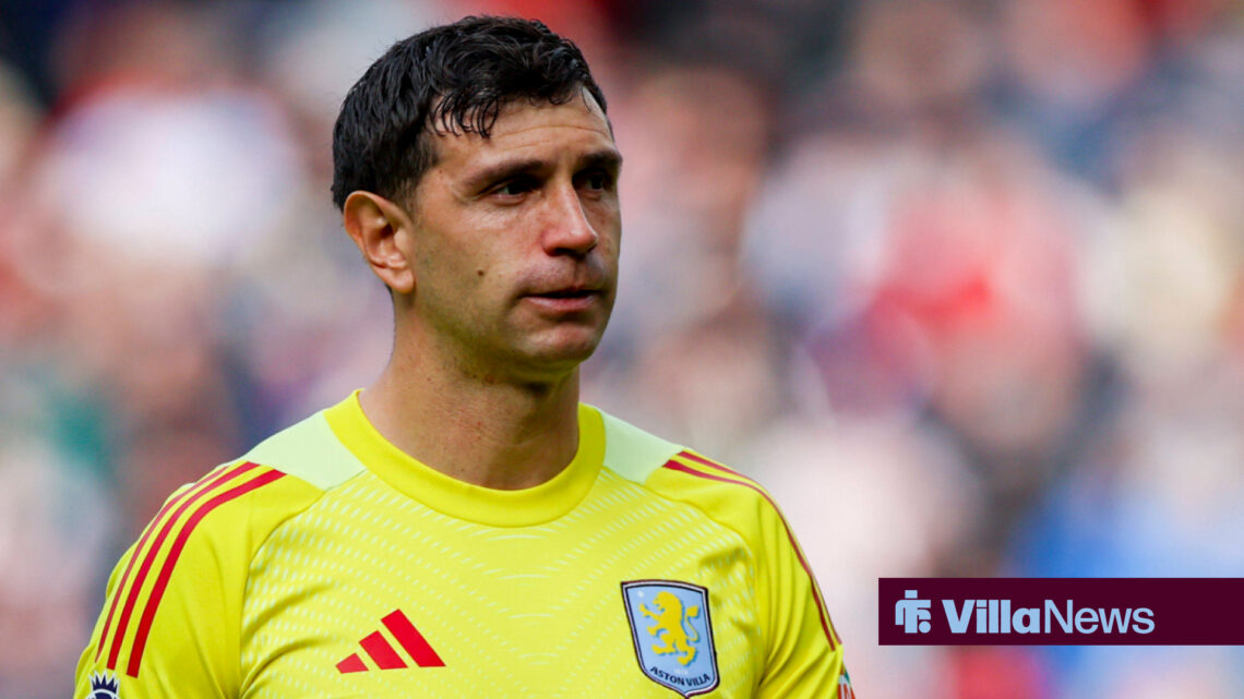 Emi Martinez in action for Aston Villa