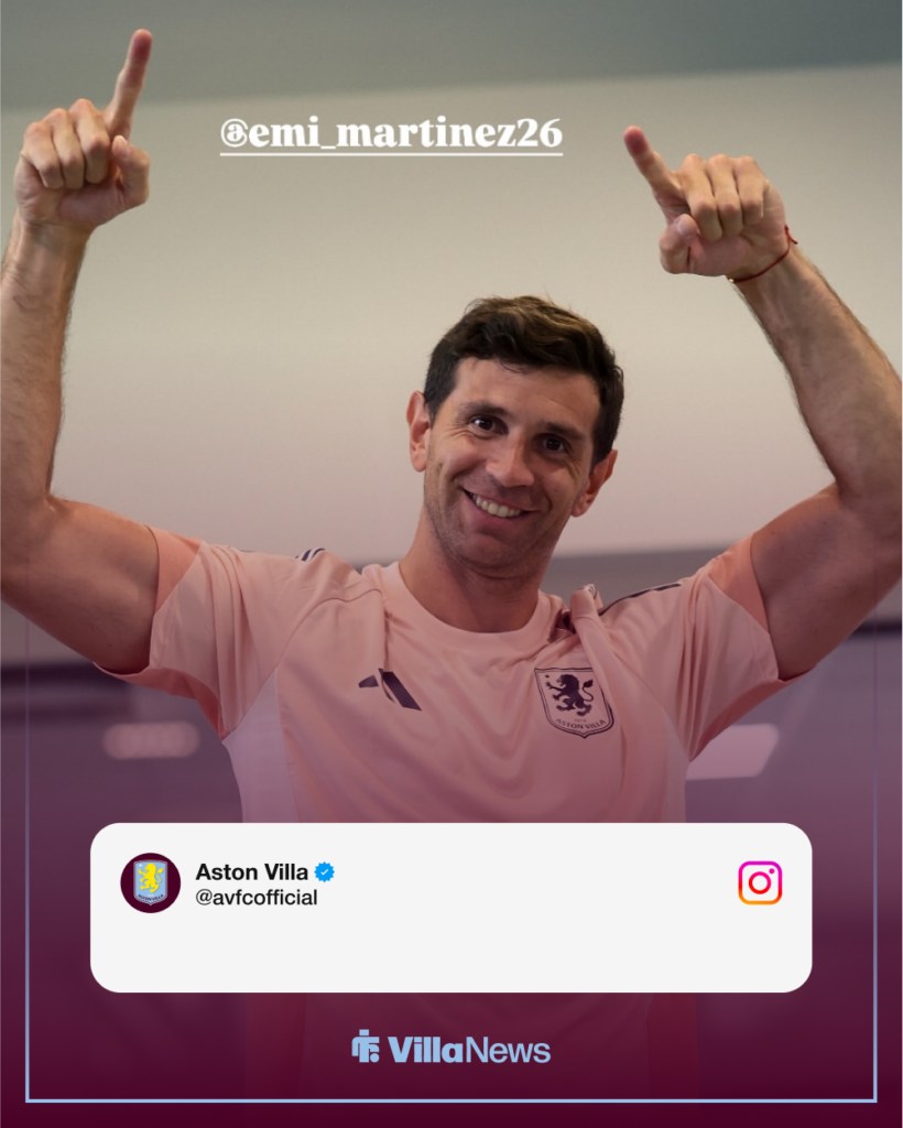 Aston Villa Instagram Emi Martinez