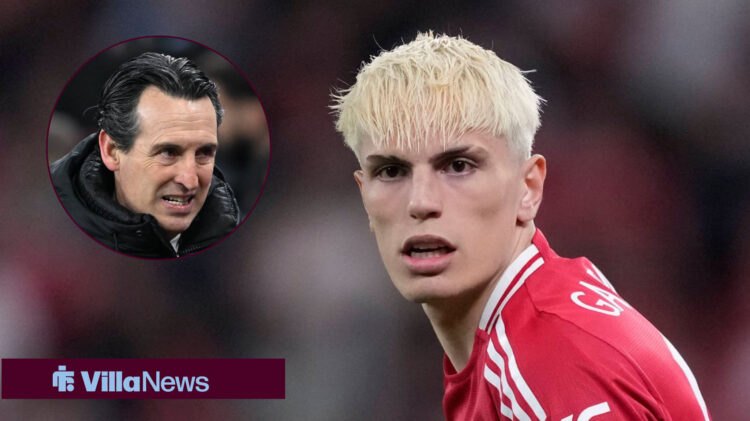 Emery, Garnacho facing left while looking in front