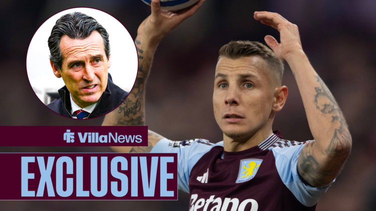 Villa News exclusive with Aston Villa defender Lucas Digne and manager Unai Emery.
