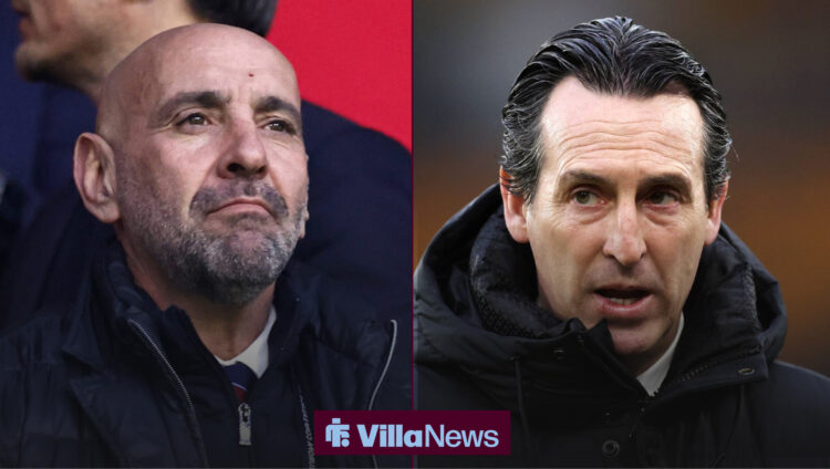 Aston Villa's Sporting Director Monchi, and manager Unai Emery.