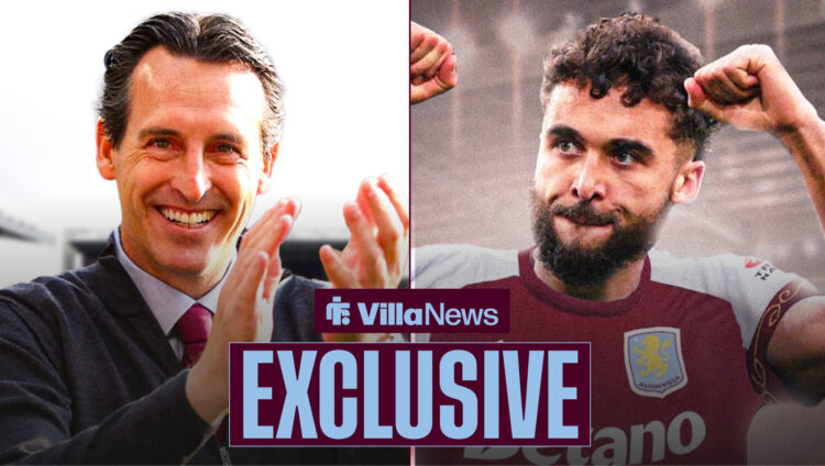 Aston Villa manager Unai Emery applauds Villa-linked striker Dominic Calvert-Lewin.