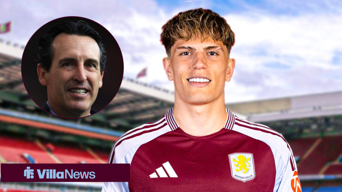 Aston Villa manager Unai Emery and Manchester United forward Alejandro Garnacho