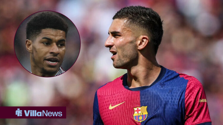 Barcelona forward Ferran Torres and former Aston Villa forward Marcus Rashford