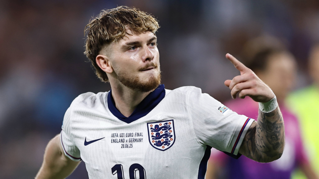 Harvey Elliott in action for England U21s
