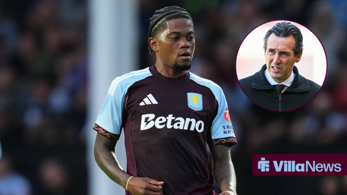Leon Bailey and Unai Emery looking at each other.