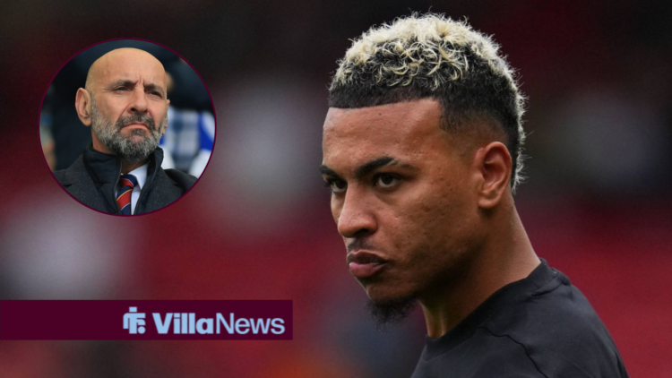 Morgan Rogers looking annoyed towards an angry Monchi in a circle inset