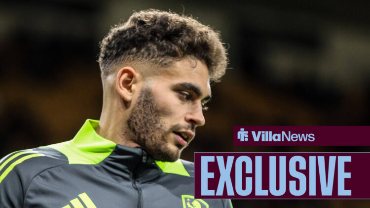 Aston Villa defender Andres Garcia looks sad.