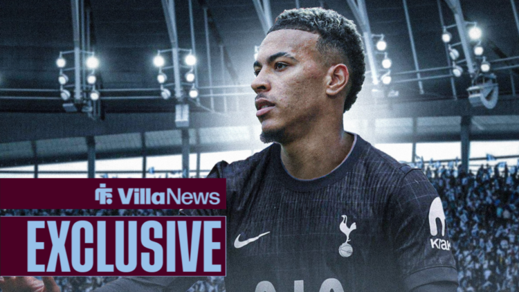 Aston Villa ace Morgan Rogers in a Tottenham shirt.