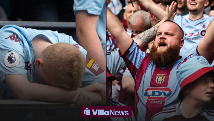 Aston Villa fans happy and sad