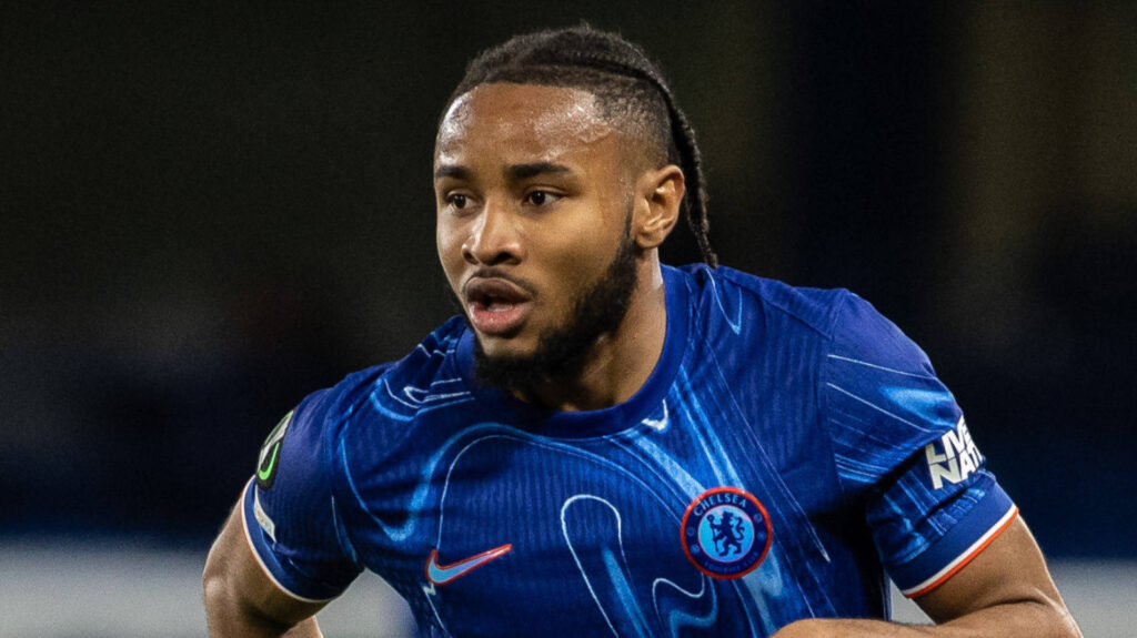 Christopher Nkunku playing for Chelsea in the Conference League