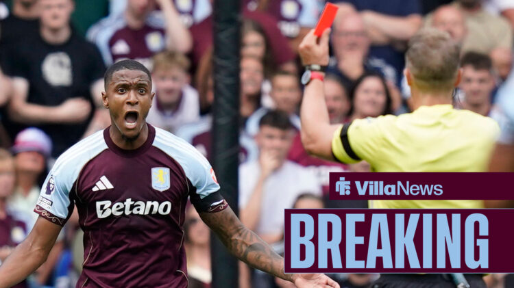 Ezri Konsa sent off for Aston Villa v Newcastle