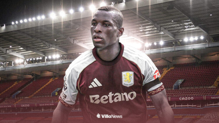 Nicolas Jackson in Aston Villa home kit at Villa Park