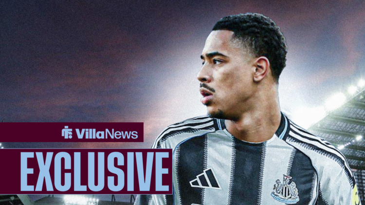 Jacob Ramsey wearing a Newcastle United home strip.