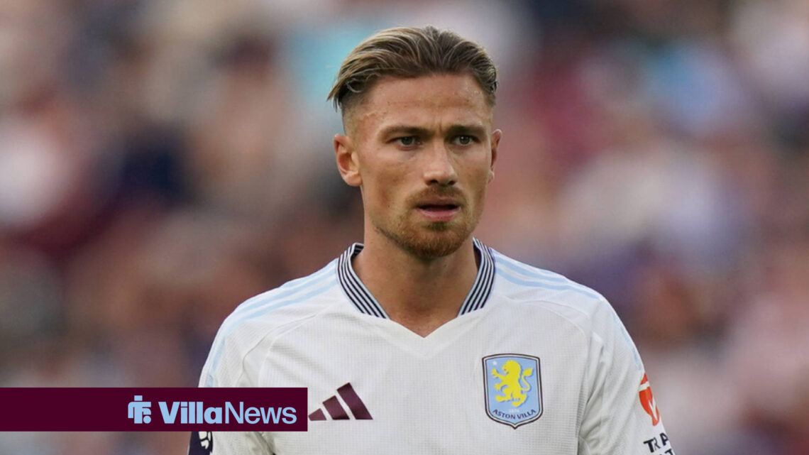 Matty Cash playing for Aston Villa