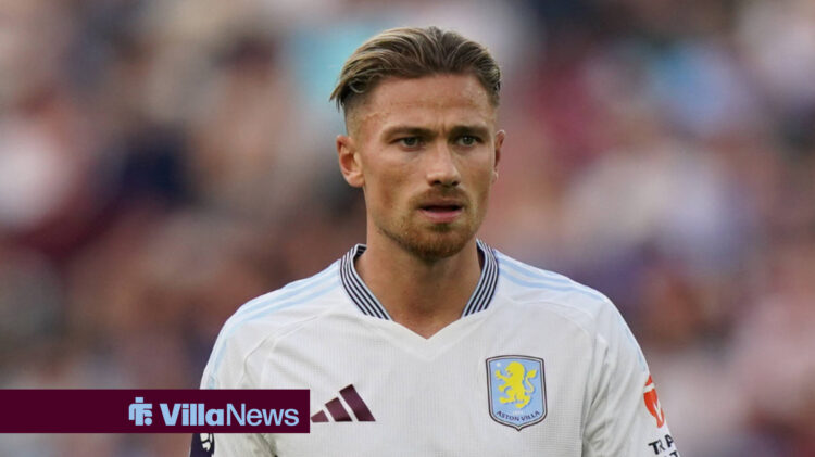 Matty Cash playing for Aston Villa