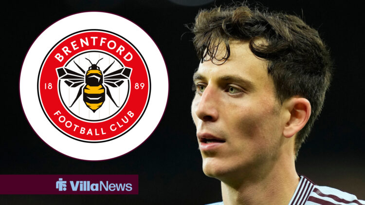 Aston Villa defender Pau Torres, with Brentford insert.