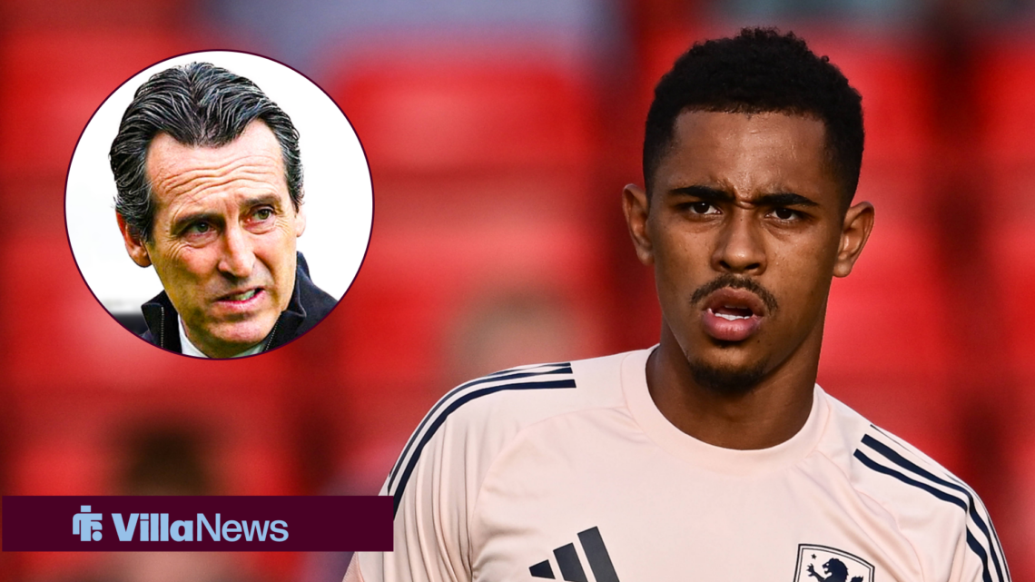 Aston Villa manager Unai Emery and Jacob Ramsey