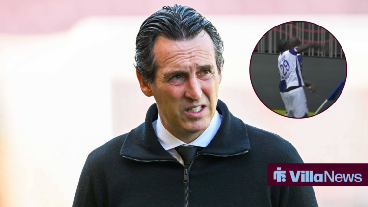 Unai Emery looking frustrated, Jaydee Canvot in circular inset