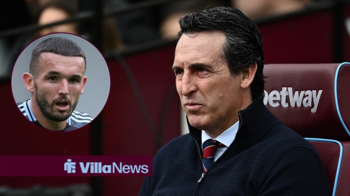Aston Villa manager Unai Emery with John McGinn inset
