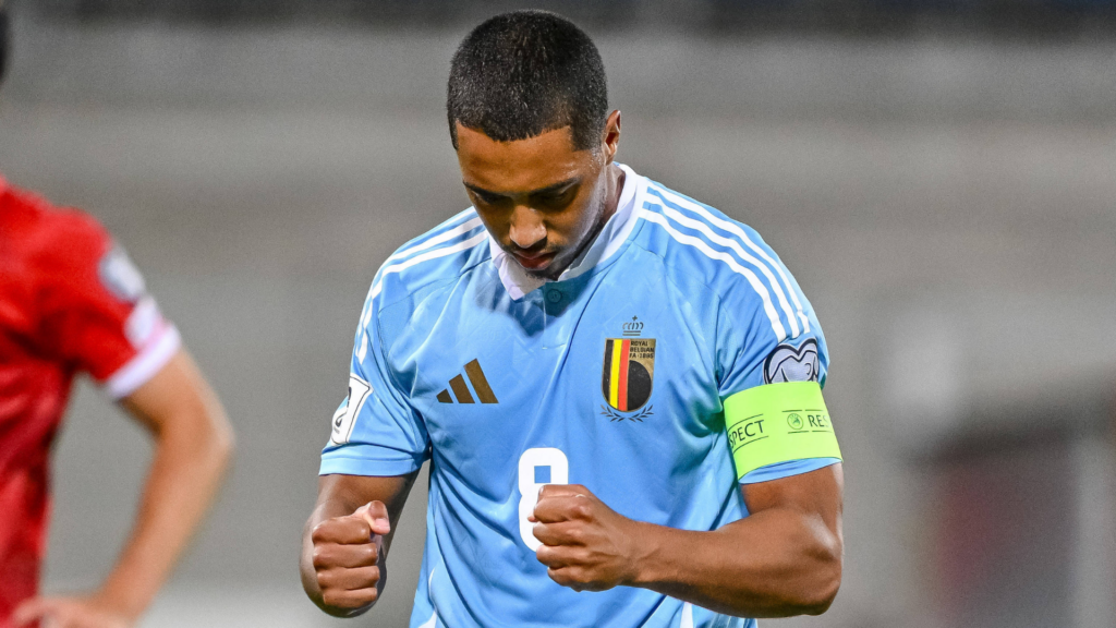 Youri Tielemans celebrating for Belgium