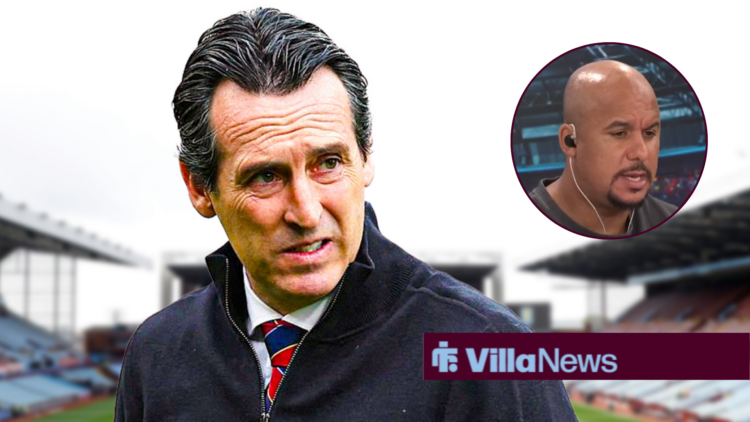 Unai Emery, Gabby Agbonlahor in a circular insert.