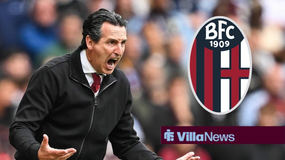 Aston Villa manager Unai Emery shouts with Bologna inset