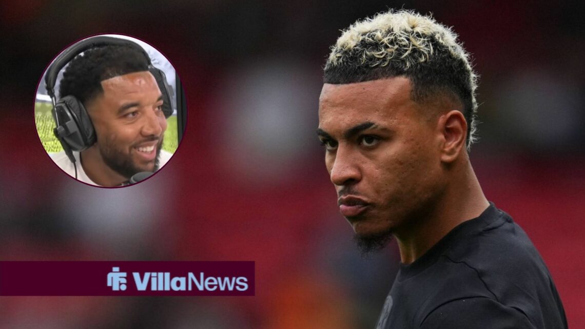 Aston Villa midfielder Morgan Rogers and a circular inset of Troy Deeney