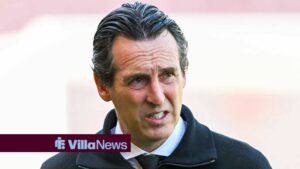 Aston Villa manager Unai Emery looks concerned