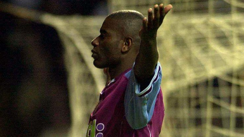 Ian Taylor celebrating while playing for Aston Villa