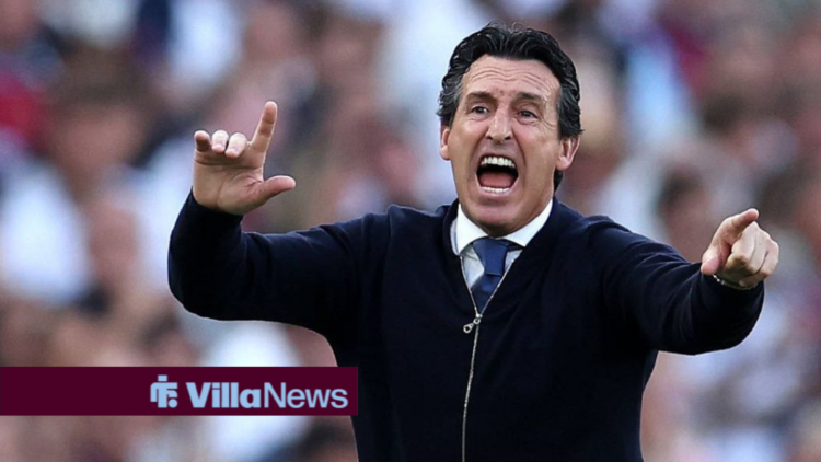 Aston Villa manager Unai Emery shouts out instructions