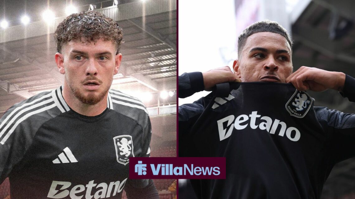 Aston Villa players Morgan Rogers and Harvey Elliott