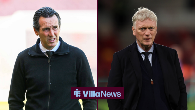 Aston Villa manager Unai Emery and Everton boss David Moyes
