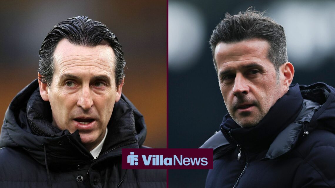 Aston Villa manager Unai Emery with Fulham manager Marco Silva