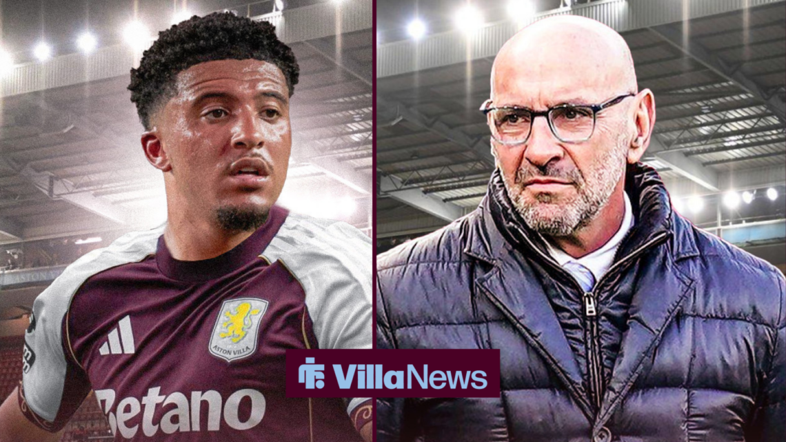 Jadon Sancho in an Aston Villa shirt, Monchi