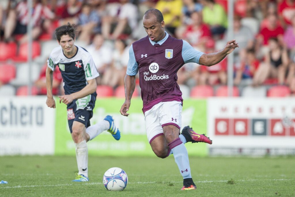 Gabby Agbonlahor playing for Aston Villa in pre-season