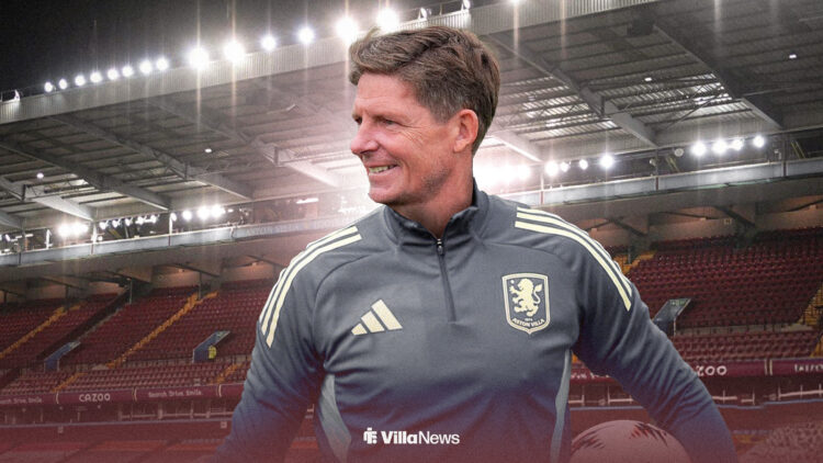 Oliver Glasner in Aston Villa training gear at Villa Park