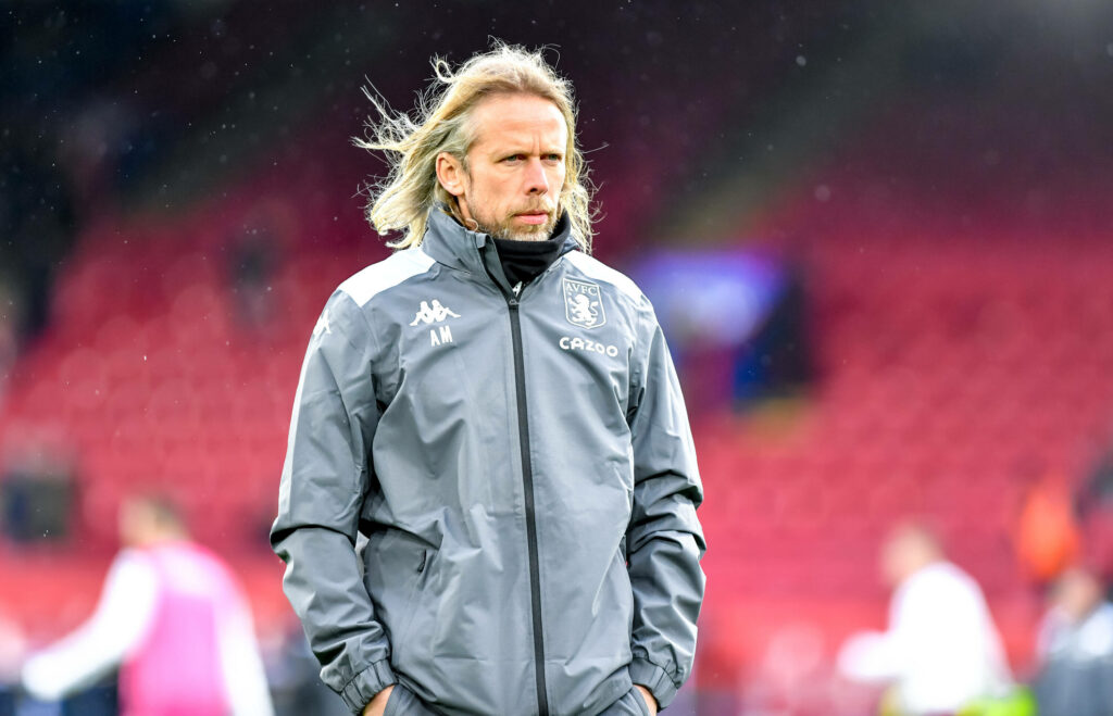 Austin MacPhee watching over Aston Villa training