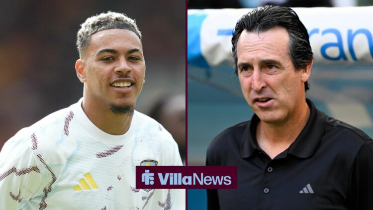 Half and half image of Morgan Rogers and Unai Emery