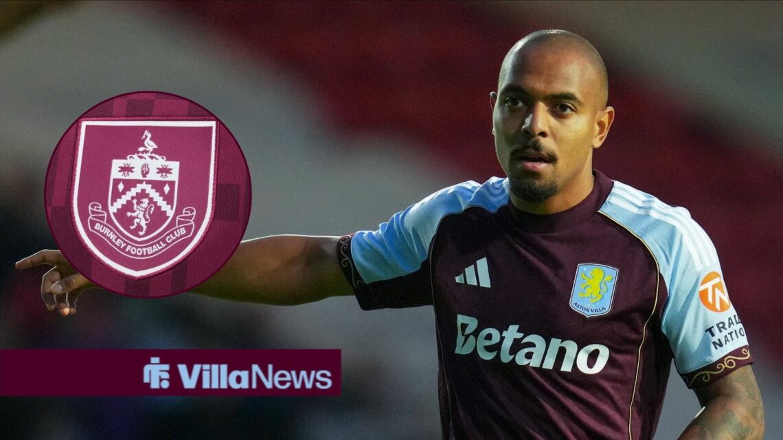 Aston Villa winger Donyell Malen with Burnley badge inset
